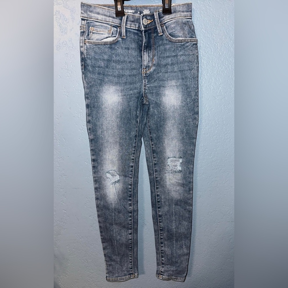 Old Navy Light Blue Distressed Skinny Jeggings
